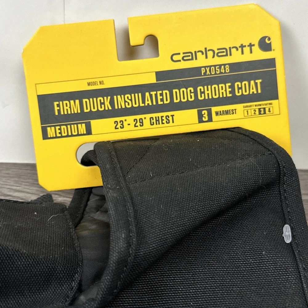 Firm Duck Insulated Dog Coat, Durable, Weather‎ Resistant, Black, Medium